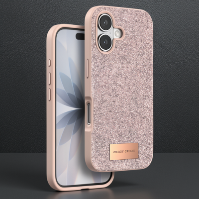 Onegif Apple İphone 17 Bright Simli Kapak - Pembe