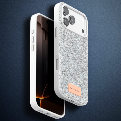 Onegif Apple İphone 17 Pro Bright Simli Kapak - Beyaz