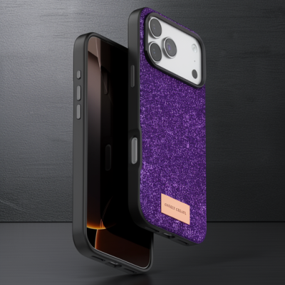 Onegif Apple İphone 17 Pro Bright Simli Kapak - Derin Mor