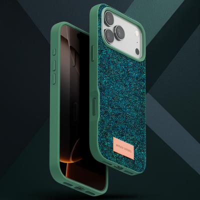 Onegif Apple İphone 17 Pro Bright Simli Kapak - Koyu Yeşil