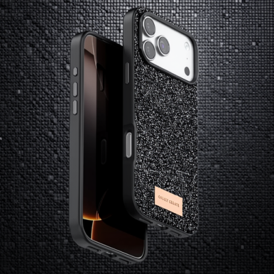 Onegif Apple İphone 17 Pro Bright Simli Kapak - Siyah