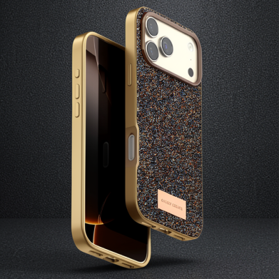 Onegif Apple İphone 17 Pro Max Bright Simli Kapak - Gold