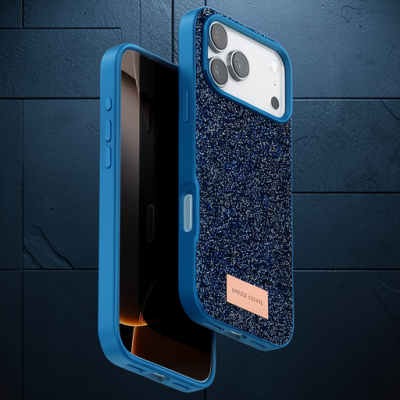 Onegif Apple İphone 17 Pro Max Bright Simli Kapak - Mavi