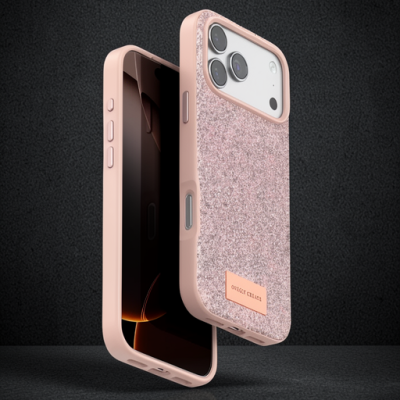 Onegif Apple İphone 17 Pro Max Bright Simli Kapak - Pembe