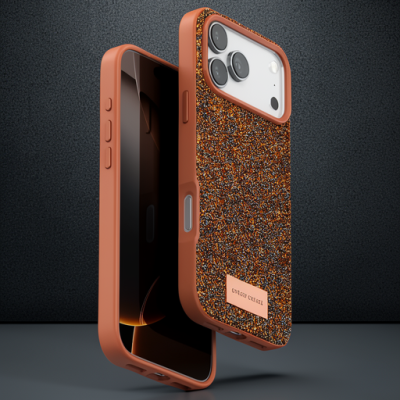 Onegif Apple İphone 17 Pro Max Bright Simli Kapak - Turuncu