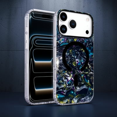 Onegif Apple İphone 17 Pro Max Mila Dalgalı Magsafe Kapak - Lacivert