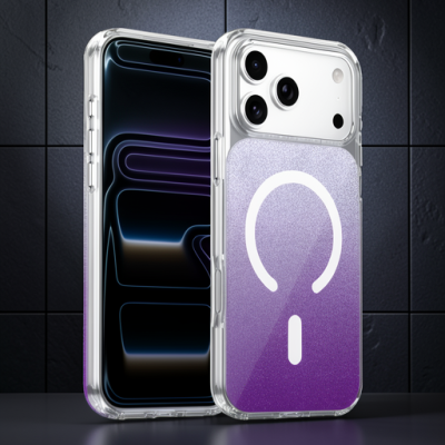 Onegif Apple İphone 17 Pro Max Sora Simli Magsafe Kapak - Mor