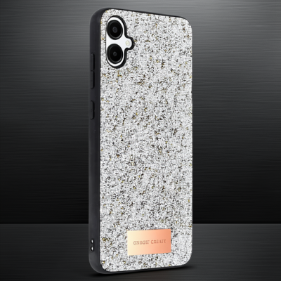 Onegif Samsung Galaxy A06 Bright Simli Kapak - Gümüş