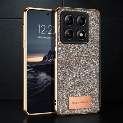 Onegif Xiaomi Mi 14t Pro Bright Simli Kapak - Gold