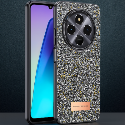 Onegif Xiaomi Redmi 14c Bright Simli Kapak - Gümüş