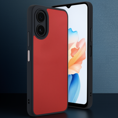 Oppo A38 Kılıf Aras Deri Kapak - Kırmızı