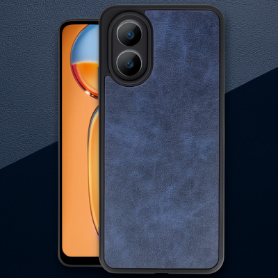 Oppo A38 Kılıf Aras Deri Kapak - Lacivert