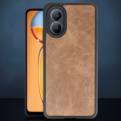 Oppo A38 Kılıf Aras Deri Kapak - Taba