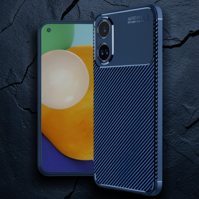 Oppo A38 Kılıf Auto Focus Karbon Kapak - Lacivert