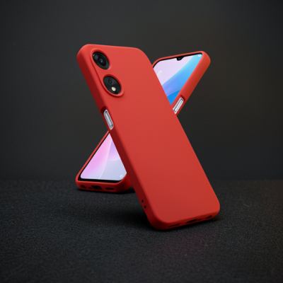 Oppo A38 Kılıf First Silikon - Kırmızı