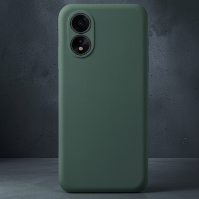 Oppo A38 Kılıf First Silikon - Koyu Yeşil