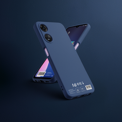 Oppo A38 Kılıf First Silikon - Lacivert