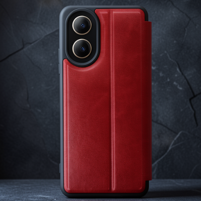 Oppo A38 Kılıf Flip Cover - Kırmızı