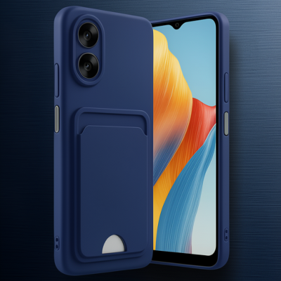 Oppo A38 Kılıf Kelvin Kartvizitli Silikon - Lacivert