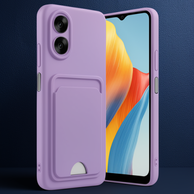 Oppo A38 Kılıf Kelvin Kartvizitli Silikon - Lila
