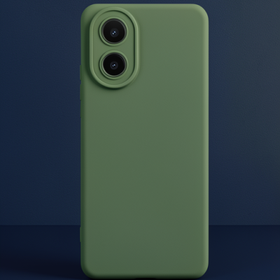 Oppo A38 Kılıf Nano İçi Kadife Silikon - Koyu Yeşil