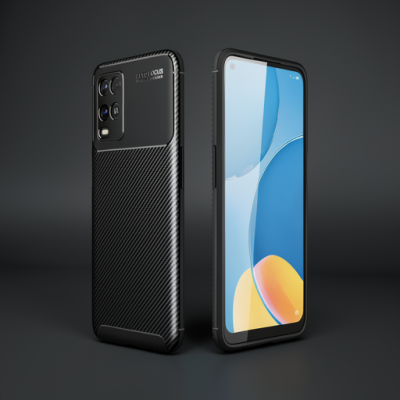 Oppo A54 4g Kılıf Auto Focus Karbon Kapak - Siyah