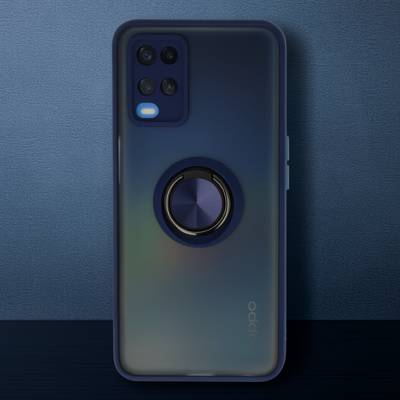 Oppo A54 4g Kılıf Montreal Yüzüklü Silikon Kapak - Lacivert