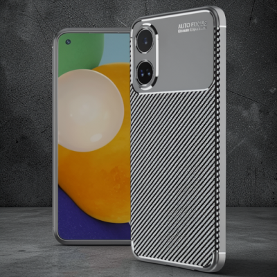 Oppo A60 Kılıf Auto Focus Karbon Kapak - Gri