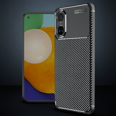 Oppo A60 Kılıf Auto Focus Karbon Kapak - Siyah