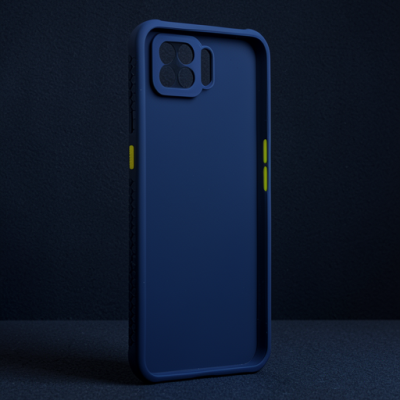 Oppo A73 Kılıf Miami Şeffaf Silikon - Lacivert