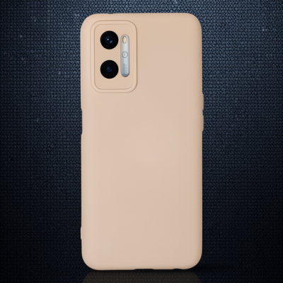 Oppo A96 Kılıf Nano İçi Kadife Silikon - Pudra