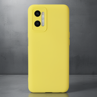 Oppo A96 Kılıf Nano İçi Kadife Silikon - Sarı