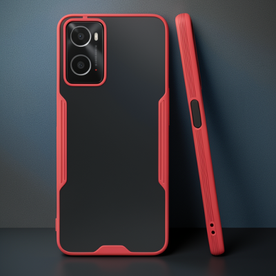 Oppo A96 Kılıf Platin Silikon - Kırmızı