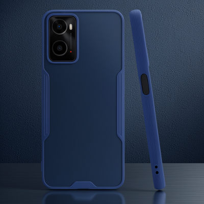 Oppo A96 Kılıf Platin Silikon - Lacivert