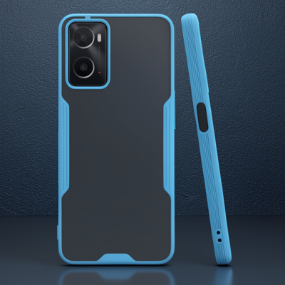 Oppo A96 Kılıf Platin Silikon - Mavi