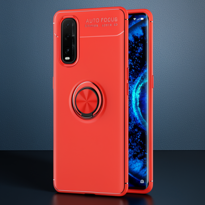 Oppo Find X2 Kılıf Range Yüzüklü Silikon - Kırmızı