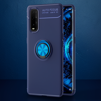 Oppo Find X2 Kılıf Range Yüzüklü Silikon - Mavi