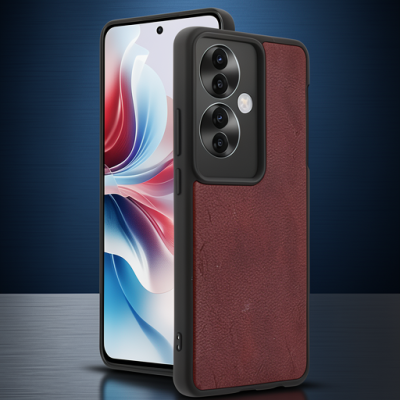 Oppo Reno 11f Kılıf Aras Deri Kapak - Bordo