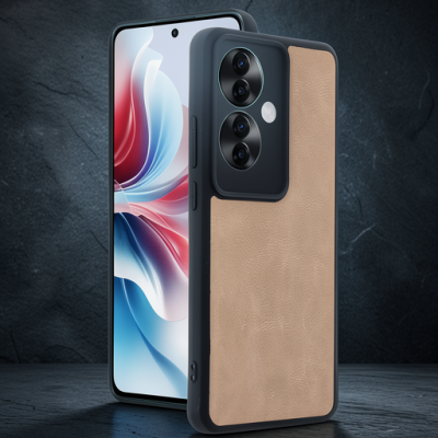 Oppo Reno 11f Kılıf Aras Deri Kapak - Pudra