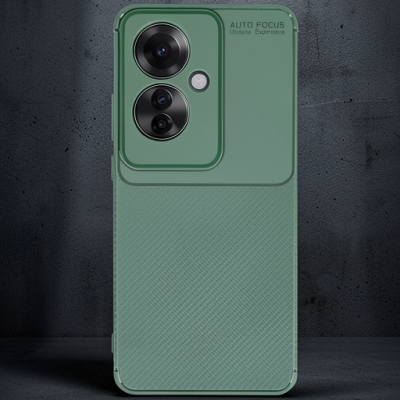 Oppo Reno 11f Kılıf Auto Focus Karbon Kapak - Koyu Yeşil