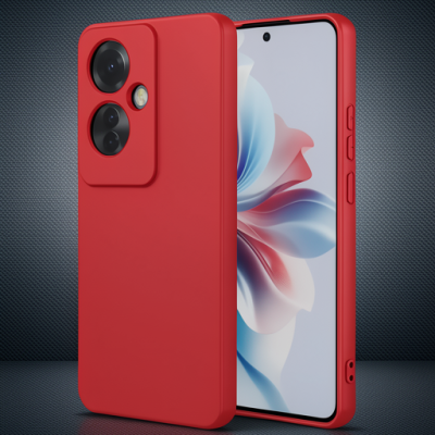 Oppo Reno 11f Kılıf First Silikon - Kırmızı