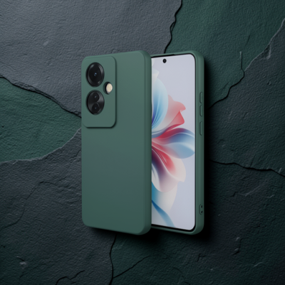 Oppo Reno 11f Kılıf First Silikon - Koyu Yeşil