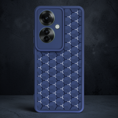 Oppo Reno 11f Kılıf Petek Silikon Kapak - Lacivert