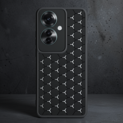 Oppo Reno 11f Kılıf Petek Silikon Kapak - Siyah