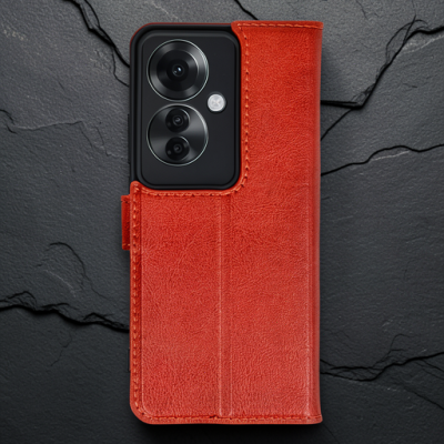Oppo Reno 11f Kılıf Trend S Plus Kapaklı Kılıf - Kırmızı