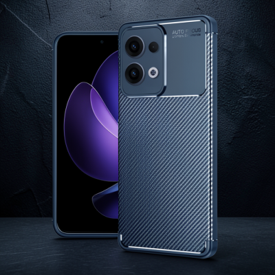 Oppo Reno 13 Pro Kılıf Auto Focus Karbon Kapak - Lacivert