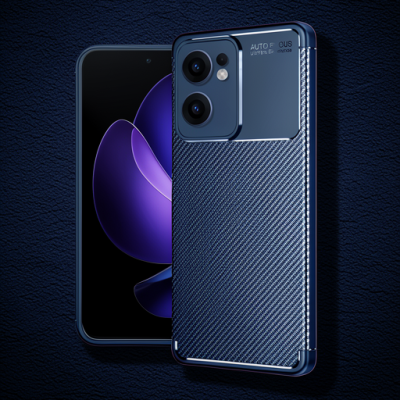 Oppo Reno 13f Kılıf Auto Focus Karbon Kapak - Lacivert