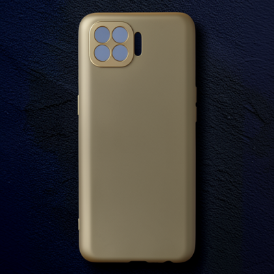 Oppo Reno 4 Lite Kılıf First Silikon - Gold