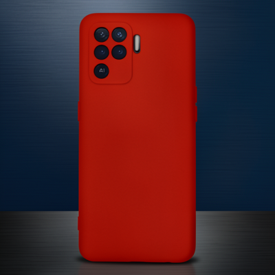 Oppo Reno 5 Lite Kılıf Nano İçi Kadife Silikon - Kırmızı