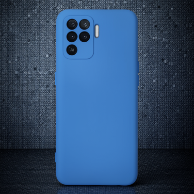 Oppo Reno 5 Lite Kılıf Nano İçi Kadife Silikon - Mavi